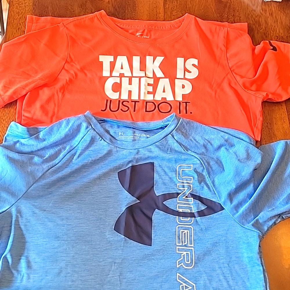 Boys nike and under armour xl
